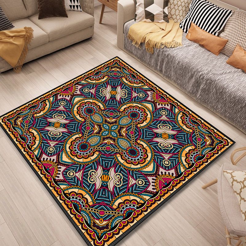 Persian Door Rug Multi Color Tribal Print Carpet Polypropylene Pet Friendly Non-Slip Stain Resistant Area Rug