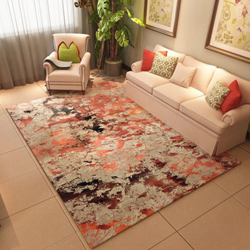 Modern Home Decor Rug Multi Color Abstract Print Area Carpet Synthetics Non-Slip Backing Pet Friendly Rug