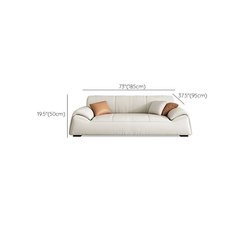 Glam Leather Sofa with Bolster Pillows Seating for Living Room