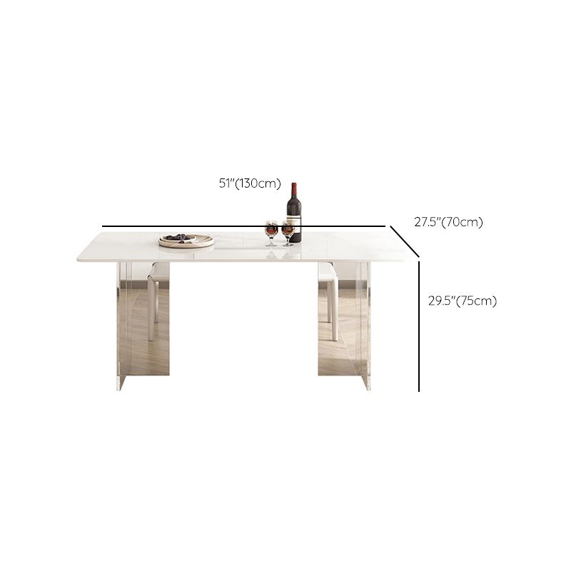 Modern Dining Table Set 1/4/5/7 Pcs Sintered Stone Top Dining Table with Armless Chairs