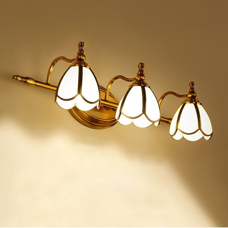 Modern Mirror Front Light Simple Vanity Light with Glass Shade for Bathroom