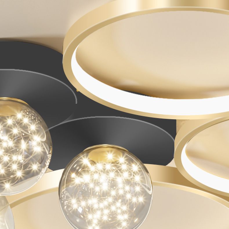 Nieuwe Moderne LED Metalen Flush Licht 1-Licht Zwart Flush Mount Plafond Licht voor Woonkamer