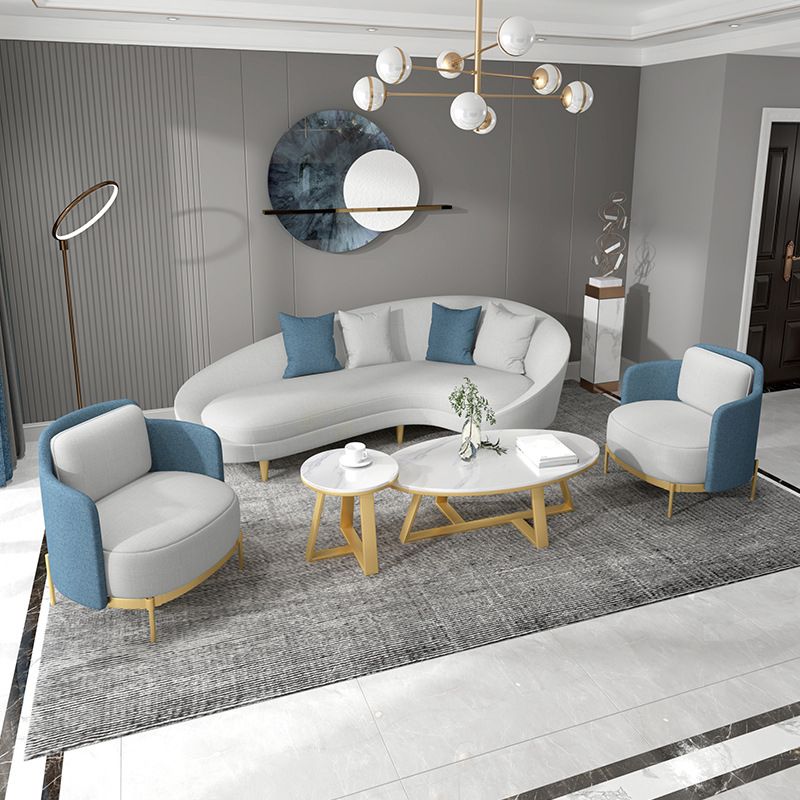 Solid Color Contemporary Sofa Tight Seat Foam Sloped Arms Settee