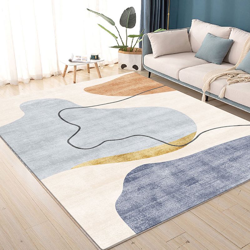 Contemporary Rug Polyester Rug Anti-Slip Backing Carpet for Living Room
