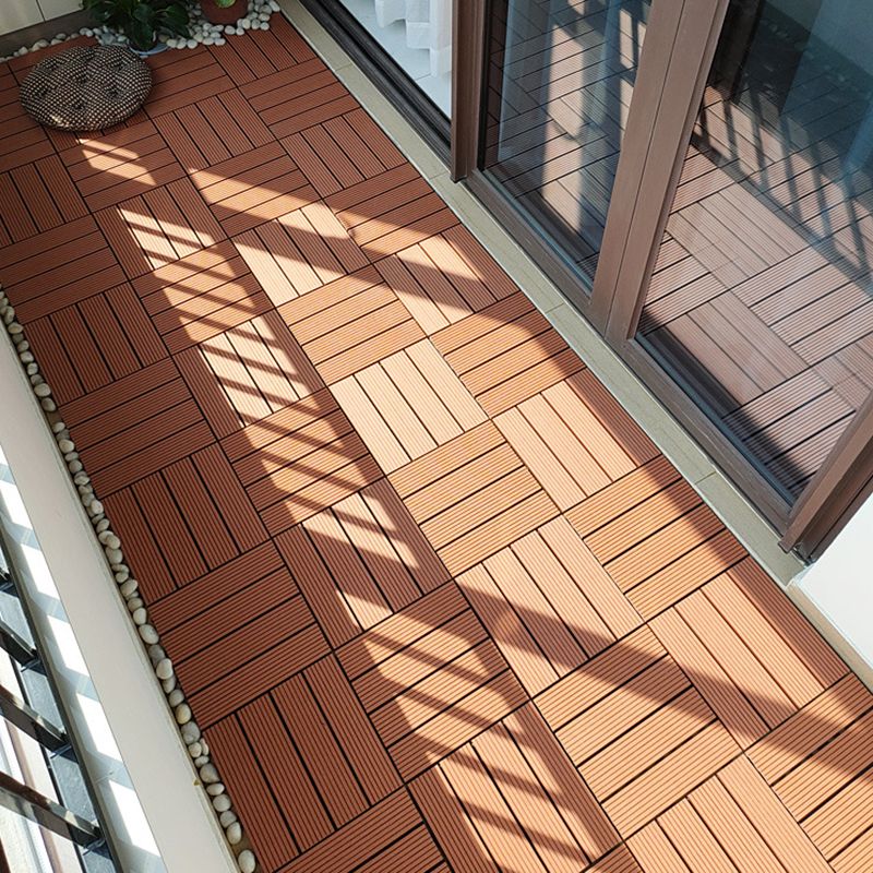 12" X 12" 4-Slat Square Deck/Patio Flooring Tiles Snapping Installation Floor Board Tiles