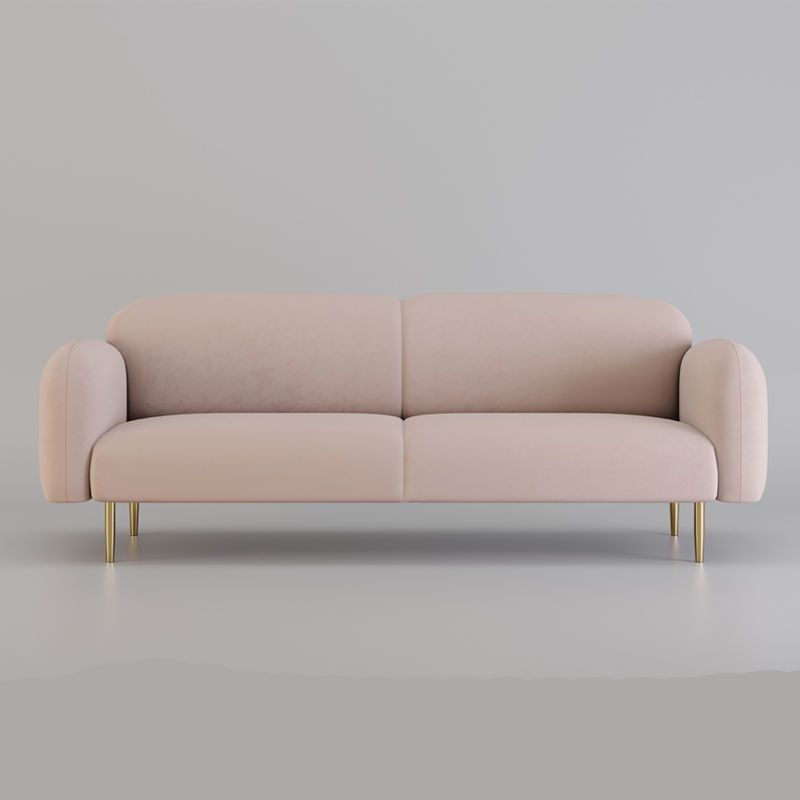 Modern Style Round Armrest Sponge/latex Cushion Pink/white/Hussey/green Fabric Sofa