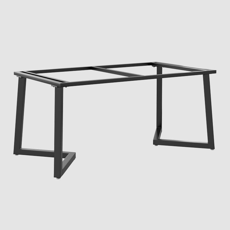 Modern Rectangle Dining Table Sintered Stone Dining Table with Double Pedestal