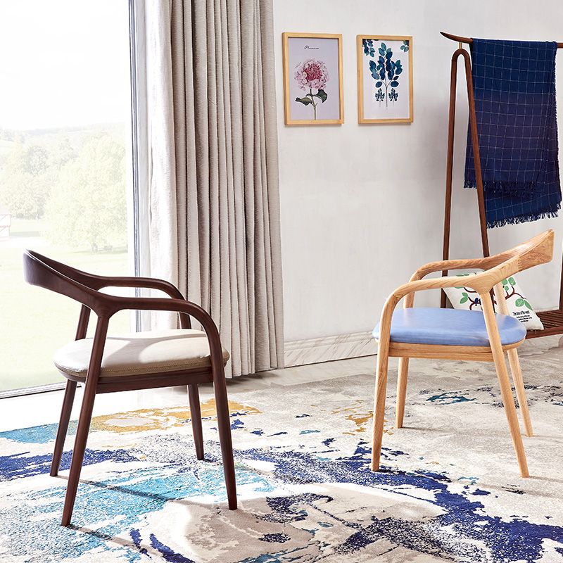 Sillas de madera de fresno de estilo tradicional, juego de sillones con respaldo abierto para comedor