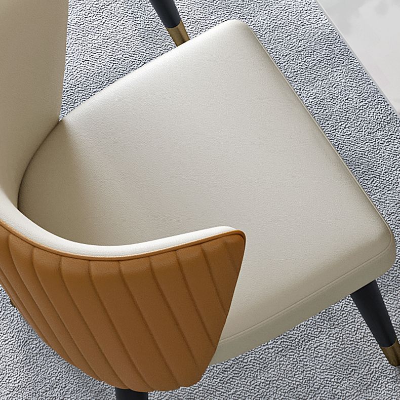 Nordic Glam Style Dining Chairs Armless Side Chairs with Wooden Legs