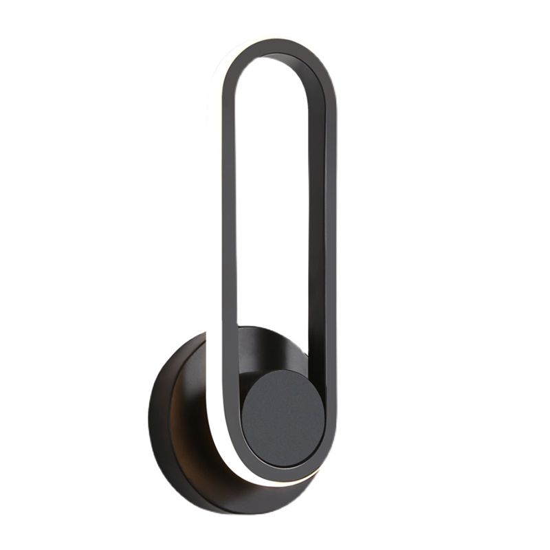Modern Style Oval Wall Light Sconces Metal 1 Light Wall Lighting