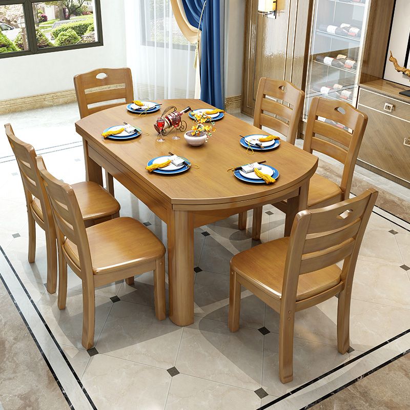 Modern Style Dining Table Solid Wood Butterfly Leaf Dining Table for Dining Room