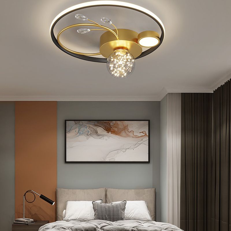 Multi-lights Multi-lights Flush mount moderno estilo de iluminación de techo de montaje en oro