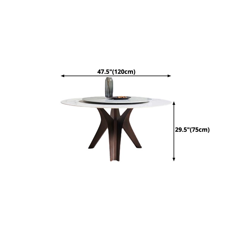 Stone Dining Table Simple Style Round Dining Site Table with Turntable