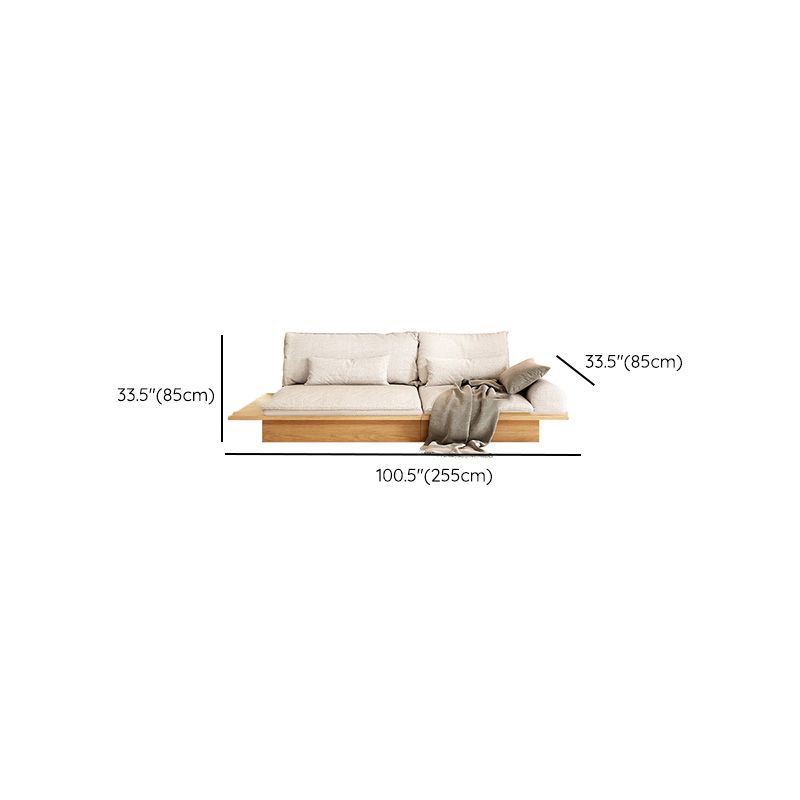Scandinavian Fabric Living Room Sofa Loose Back White Seating
