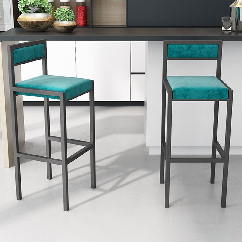 Scandinavian Upholstered Bar Stools for Kitchen Armless Square Stools