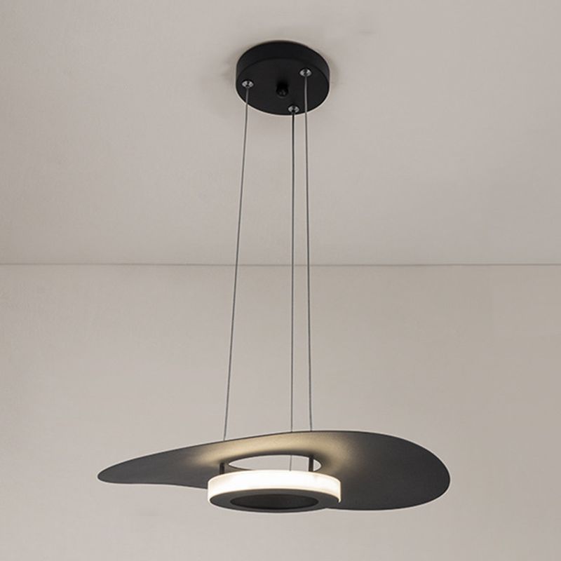 Modern Stylish LED Hanging Lamp Aluminum Hat Shaped Dining Room Pendant Light