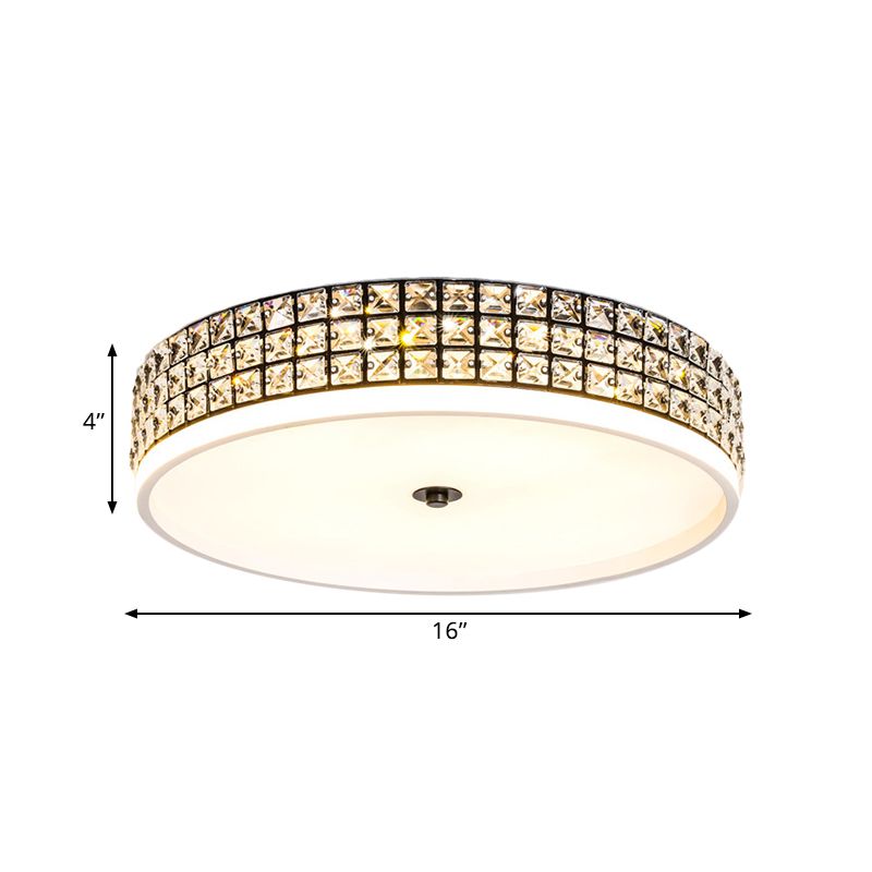 16 "/19.5" Breite LED Runde Flushmount Deckenbefestigung Moderne Weiß Crystal Flush Mount Lighting
