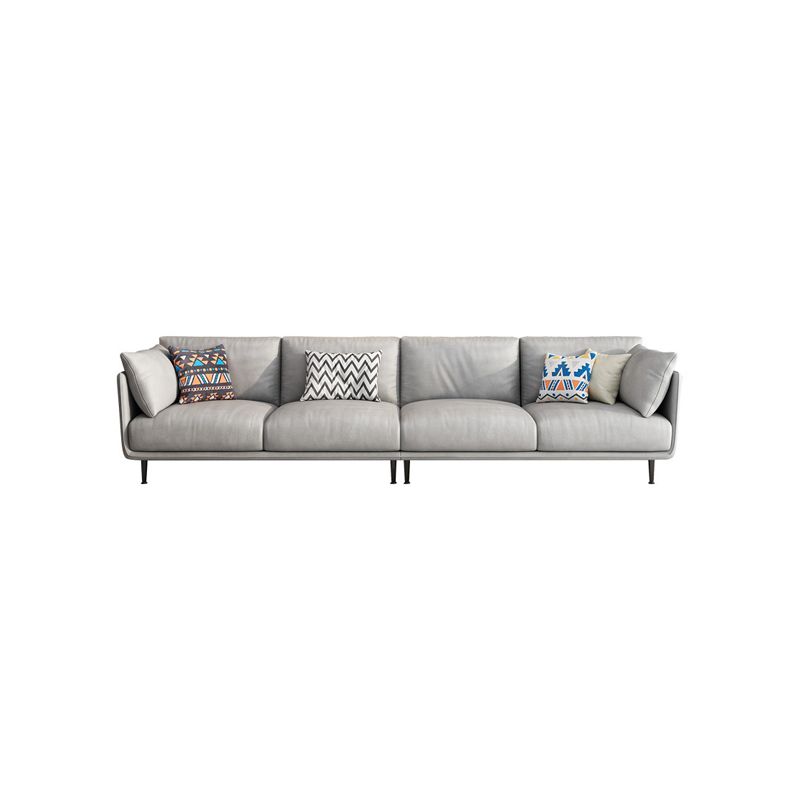 Faux Leather Contemporary Square Sofa Stain Resistant Standard Sofa for Living Room