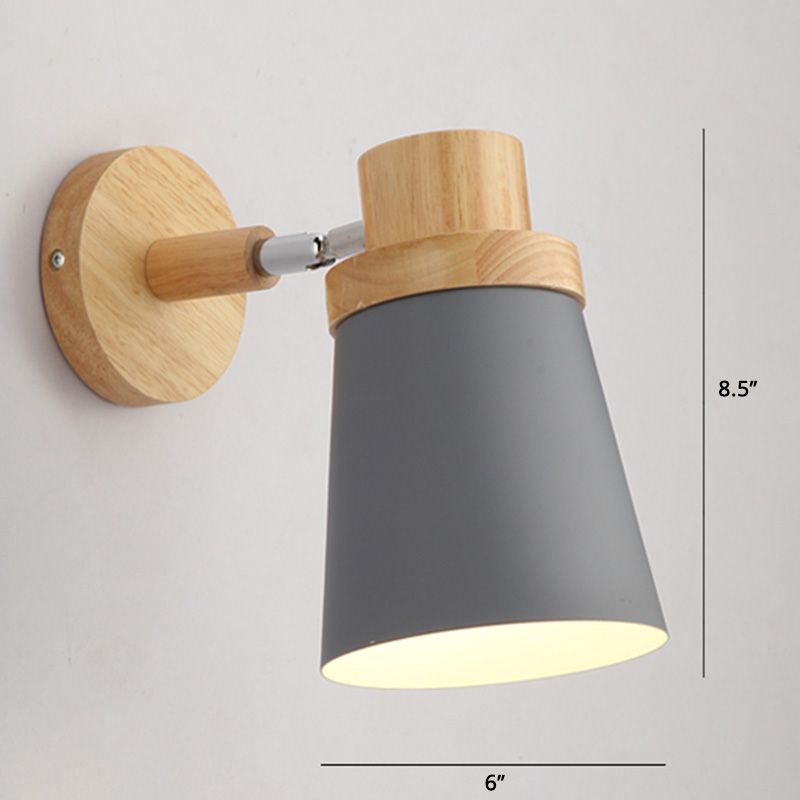 Rotatable Schatten Metall Wand montiert Lesen leichter Makkaronstil 1-Licht-Wandlampe für Schlafzimmer