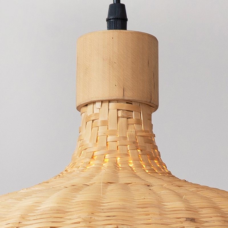 Schüsselform hängen hängende Beleuchtung moderner Stil Bambus 1 Licht Anhängerlampe für Teehaus