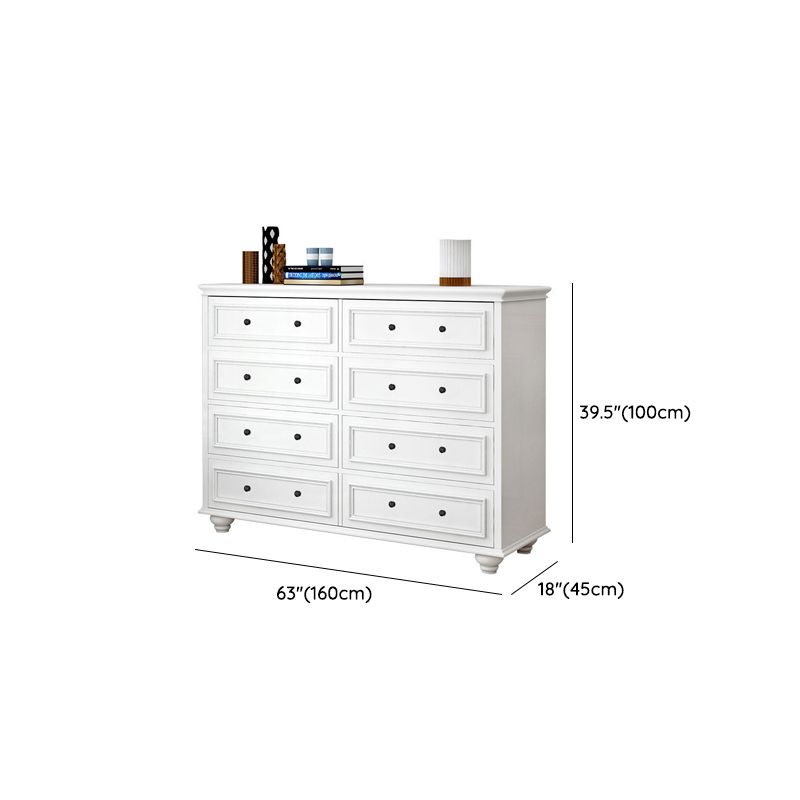 Modern Wood White Storage Chest with Soft-Close Drawers for Home