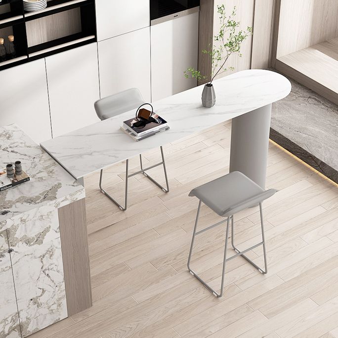 Modern Style 1/2/3/5 Pieces Sintered Stone Pub Table Set Fixed Table Counter Table