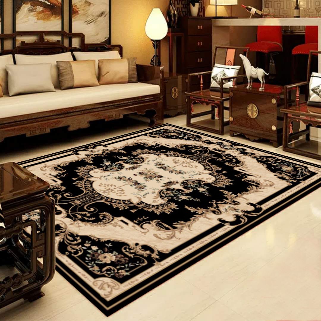 Retro multi-colour westerse tapijt synthetisch bloemen patroon gebied tapijt niet-slip wasbaar tapijt voor woonkamer