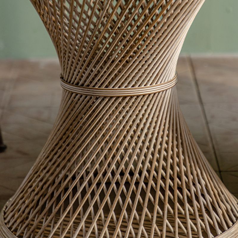 Rustic Corner Table Round Pedestal Distressed Accent Side Table