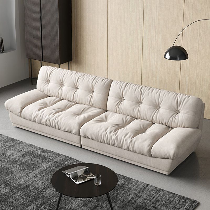 Faux Leather/ Suede Contemporary Tufted Split-Back Settee Sofa