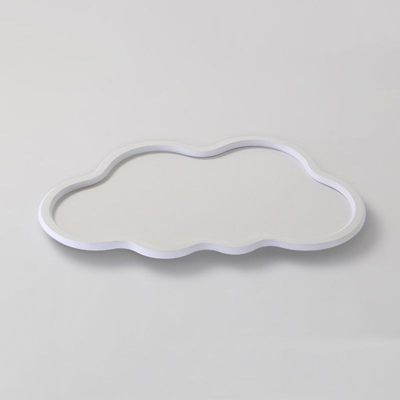 Contemporary White Single Flush Mount Lighting LED Unique Ceiling Light