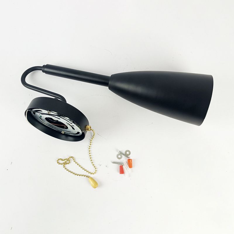 1 Light Unique Shape Wall Mount Light Fixture Industrial Wall Mounted Lighting in Black