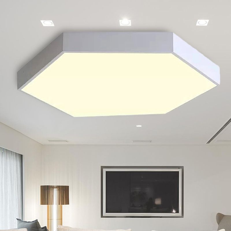Child Bedroom LED Ceiling Light Modern Macaron Flush Mount Lighting with Hexagon Shade