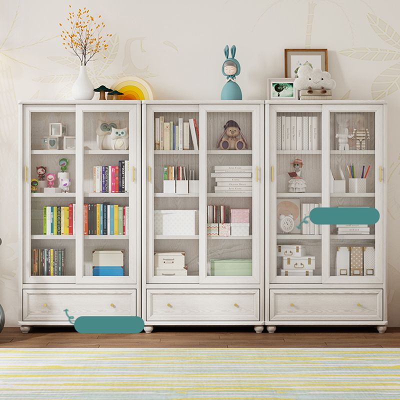 Glam Style Closed Back Bookshelf Standard Wooden Bookcase for Study Room