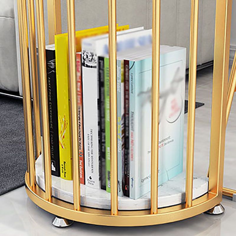 Restaurant Glam Style Marble Bar Table 42-inch Height Gold Base Bar Table