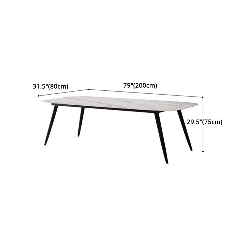 Modern Rectangle Dinette Set 1/4/5 Pieces Dining Table Set with White Sintered Stone Top