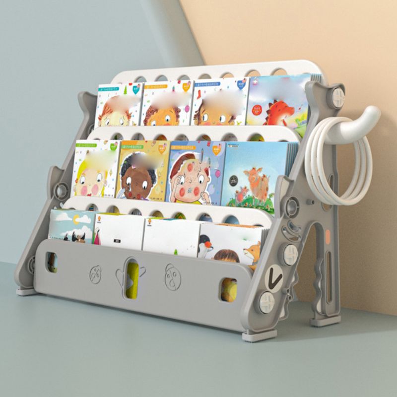 Contemporary Plastic Bookshelf Open Back Bookcase with Animals Theme