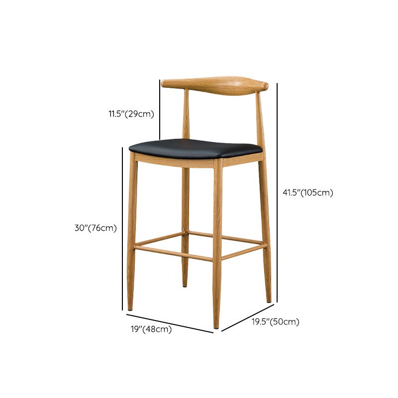 Industrial Wooden Counter Height Stools Armless Bar Stool With Low Black