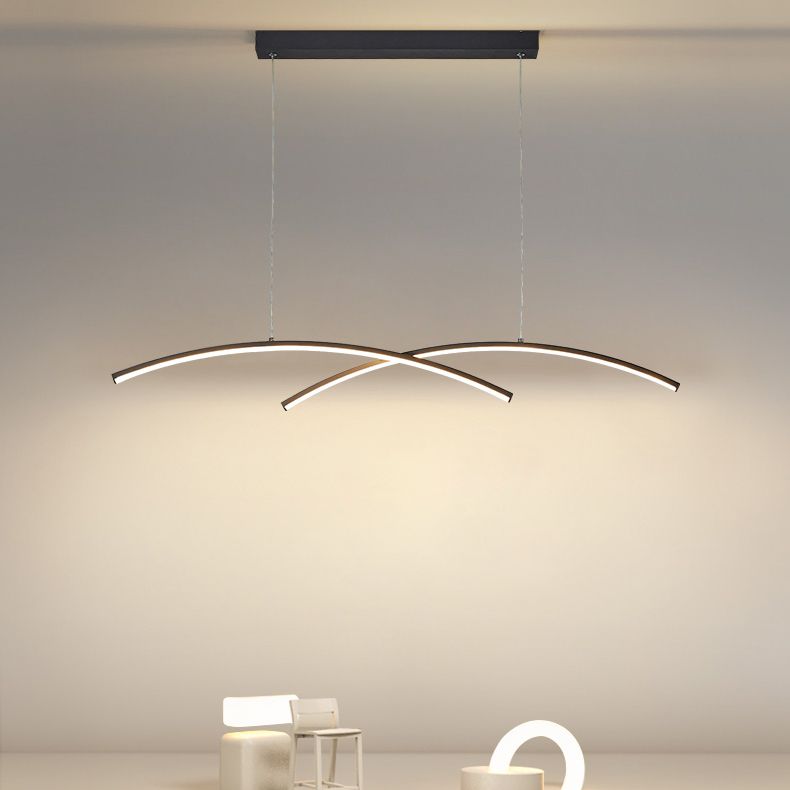 Modern Style Island Hanging Light LED Island Light with Silica Gel Shade for Dining Room