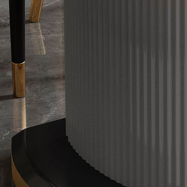 Modern Stone Top Dining Table Extendable for Small Spaces with Storage