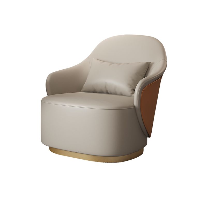 Recessed Arms Chair 25.59" Wide Faux Leather Arms Included Chair with Pillow Back