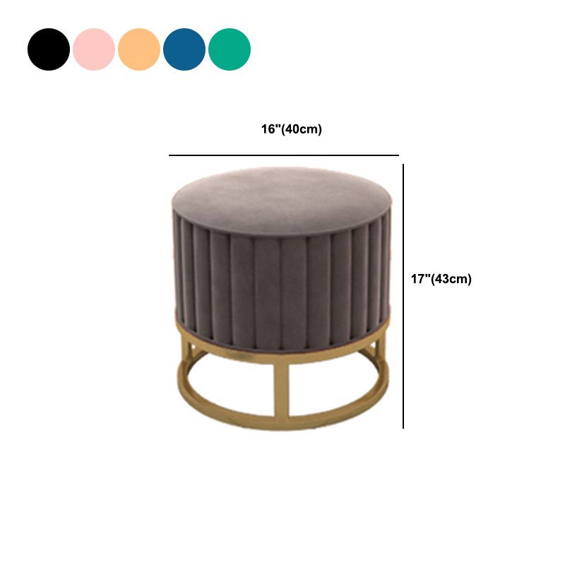 Glam Pouf Ottoman Velvet Upholstered Tear Resistant Round Ottoman with Chair Legs