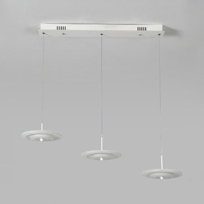 Luz de techo redondo blanco/marrón LED moderno de 3/6 ligeras colgantes de colgantes de acrílico en luz cálida/blanca/natural