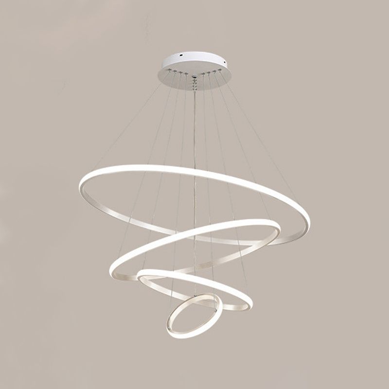 Multi Lights Metal Pendant Lighting Armatures Rings Modern Style Chandelier Lamp