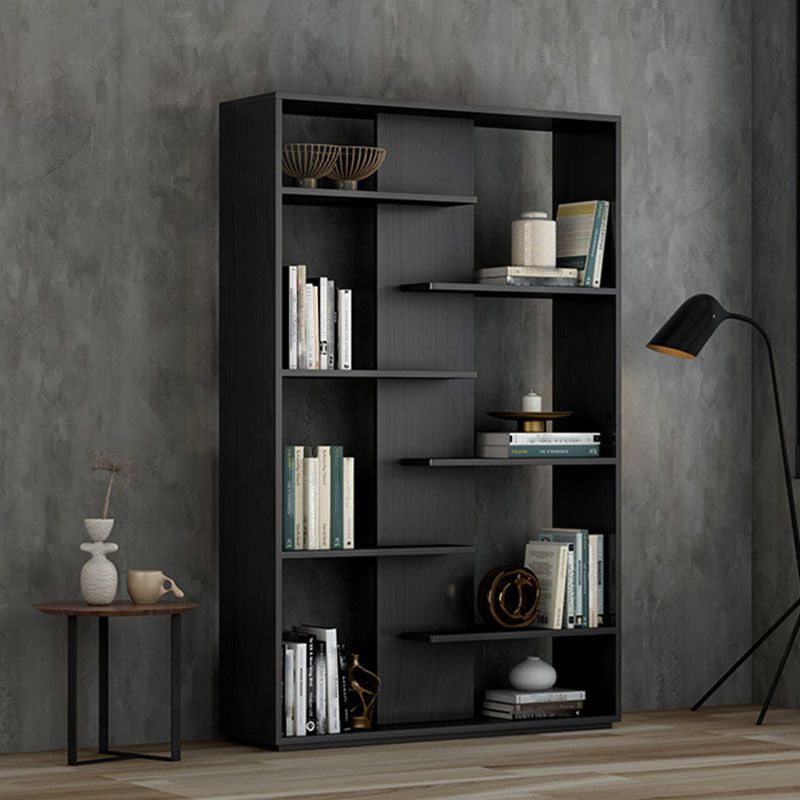 Contemporary Open Back Standard Bookshelf Wood Bookcase with Shelves