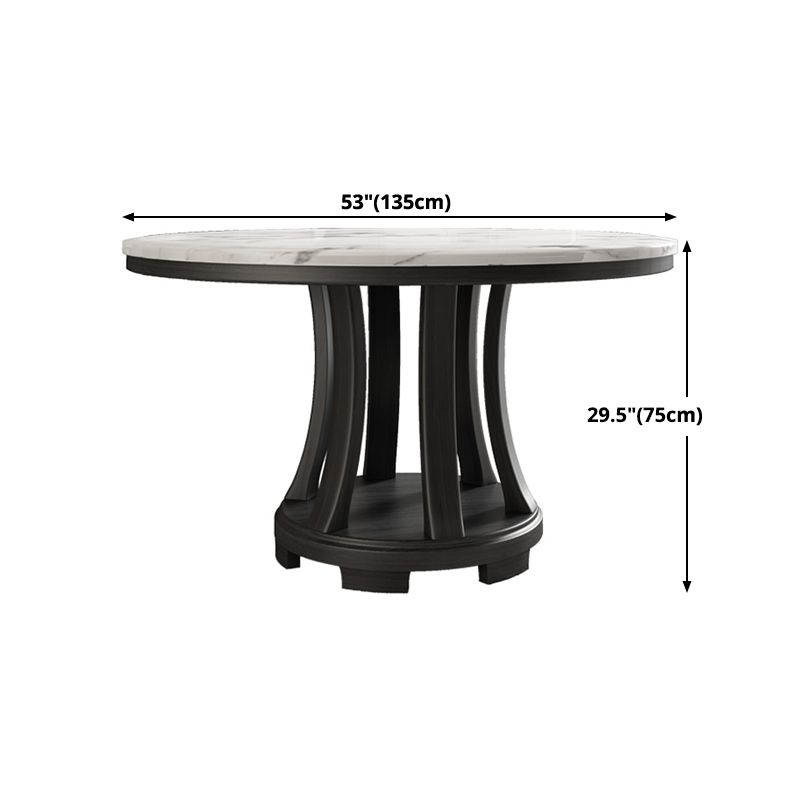 Mesa redonda del sitio de comedor sencille muebles de mármol con base de pedestal
