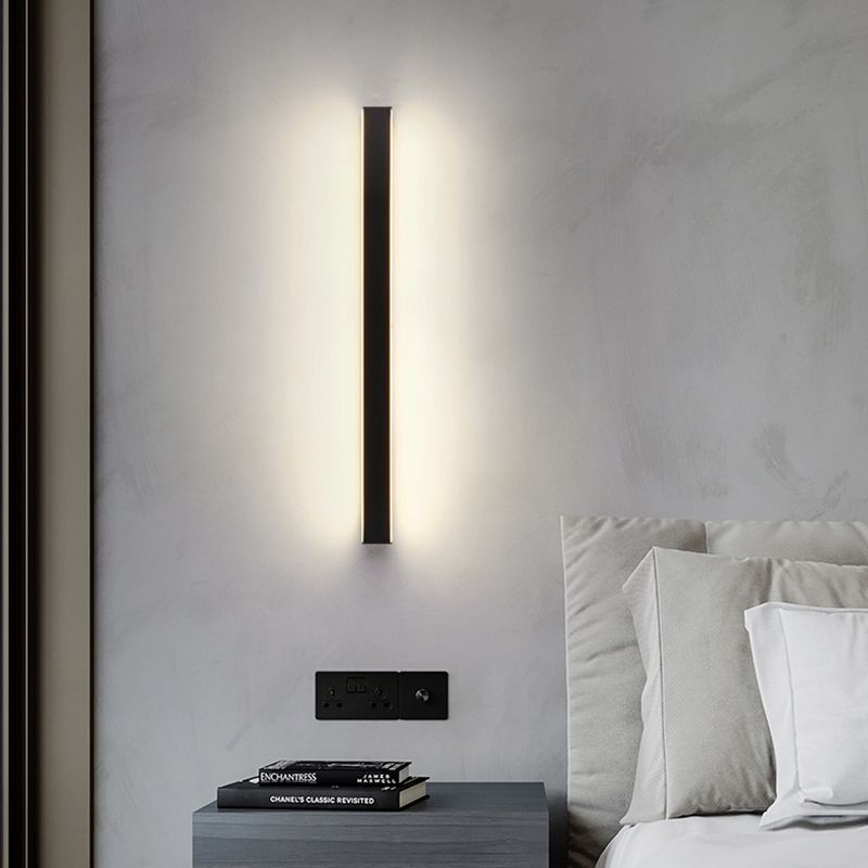 Modern Style Linear Shape Wall Sconce Metal 2 Light Sconces for Living Room