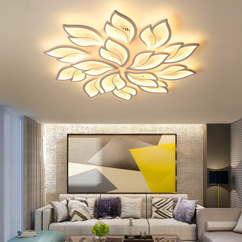 Metal Bloom semi-inbouw plafondlamp Moderne slaapkamer semi-inbouw plafondverlichtingsarmaturen