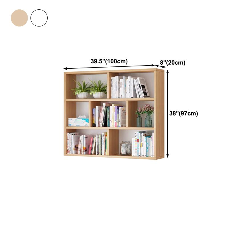 Solid Wood Bookshelf Contemporary Style Wall Mounted Bookcase for Office Home