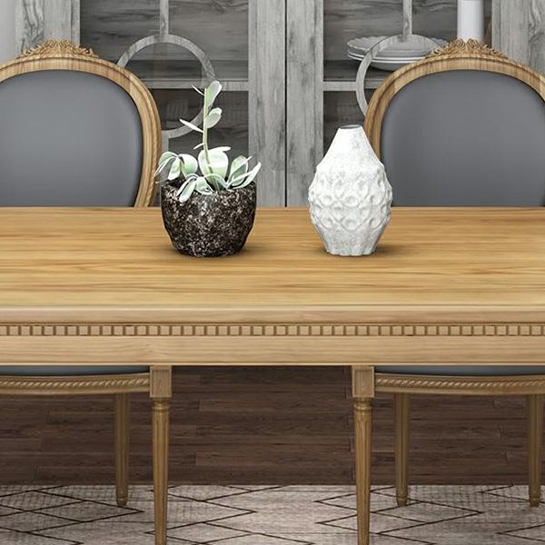 Mesa de comedor de madera maciza industrial mesa de cocina rectangular con base de caballete