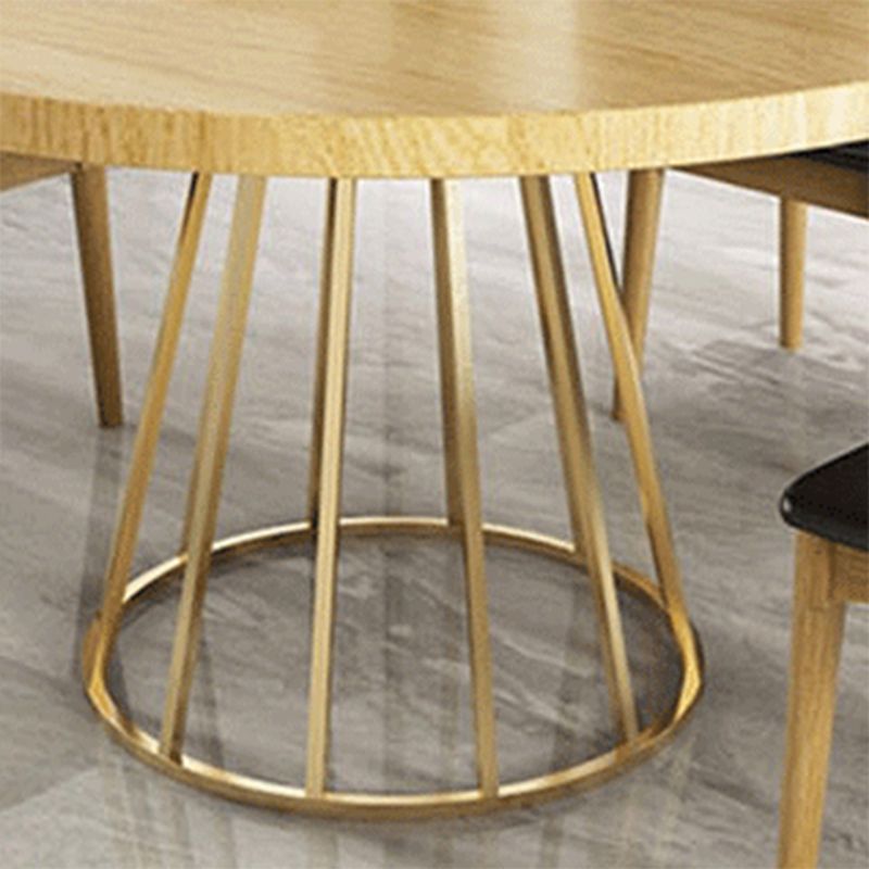 Contemporary 1/2/5/7 Pieces Furniture Round Solid Wood Dining Table Set in Brown